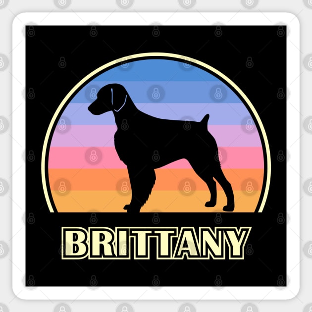 Brittany Vintage Sunset Dog Sticker by millersye